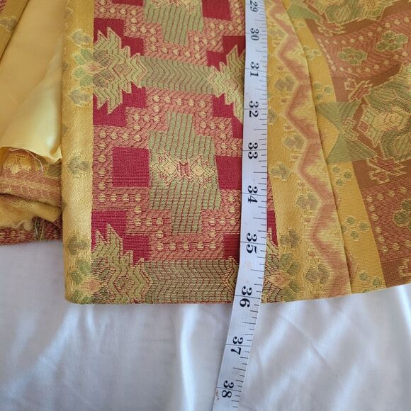 J McLaughlin Jacket 12 Gold Textured Mercerized Blazer Tapestry Statement Y2K - Picture 15 of 15